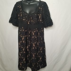 Ann Taylor Loft black lace mini dress